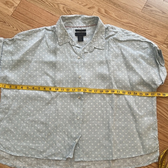 Rachel Zoe XL polka dot front button linen top. - Picture 6 of 6